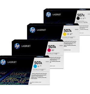 HP 507X 507A (CE400X CE401A CE402A CE403A) High Yield Black Standard Color Toner Cartridges, 4PK