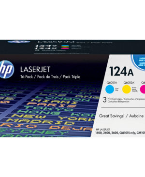 HP 124A, C/M/Y Original Toner Cartridges, 3PK (CE257A)