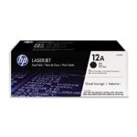 HP 12A (Q2612D) Black Original Toner Cartridges, Dual Pack