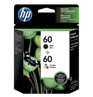 HP 60/60 Black And Color Ink Cartridges, N9H63FN, 2/Pack