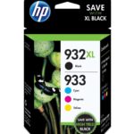 New Genuine HP 932XL/ 933 Standard CMY High Yield Black Multi-pack, 4/Pack N9H62FN