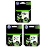 HP 933XL High Yield C/M/Y Ink Cartridges,3/Pack
