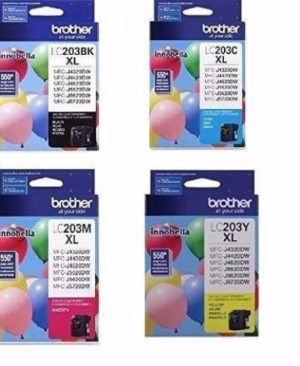 Genuine Brother Innobella LC203BK/203C/203Y/203M, High Y, BK/C/Y/M Ink Cartridge