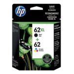 HP 62XL/62 High Yield Black Standard Tri-Color Ink Cartridges,N9H67FN,Multi-pack