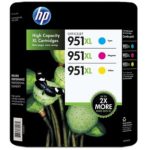 HP 951XL High Yield Original Ink Cartridge Cyan/Magenta/Yellow 3-Pack Cartridge, CR318BN