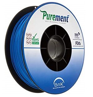 PUREMENT®Anti Bacterial Blue Filaments 1.75mm,a PLA that Kills Germs
