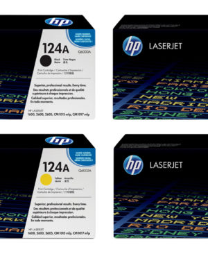 HP 124A, BK/C/Y/M Toner Cartridges,Q6000A,Q6001A,Q6002A,Q6003A,4PK