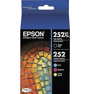 Epson DURABrite 252XL/252 High Yield BK, Standard  C/M/Y Ink Cartridges,4-PK,T252XL-BCS