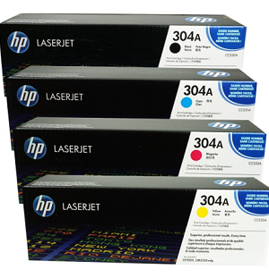 HP 304A (CC530A, CC531A, CC532A, CC533A) Black/Cyan/Yellow/Magenta Toner Cartridge Set
