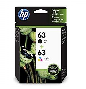HP 63/63 Black/TriColor Ink Cartridges,LOR46AN,2-PaK