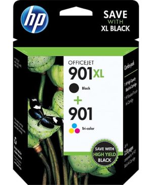 HP 901XL/901 HY Black Standard Tri-Color Ink Cartridges,CZ722FN
