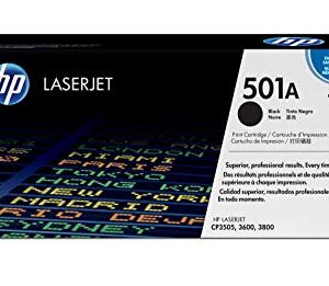 HP 501A Black LaserJet Toner Cartridge, Q6470A