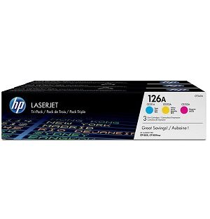 HP 126A (CF341A) Tri-pack Toner Cartridge - 1000 Pages