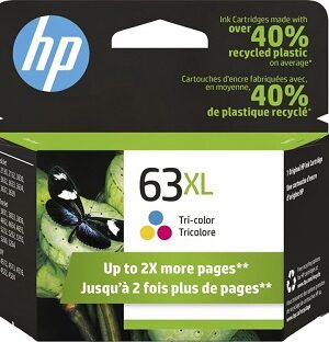 HP 63XL (F6U63AN) High Yield Color Ink Cartridge - 300 Pages
