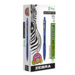 Zebra® Z-Grip Retractable Ballpoint Pen, Blue Ink, Medium, Dozen,12/PK