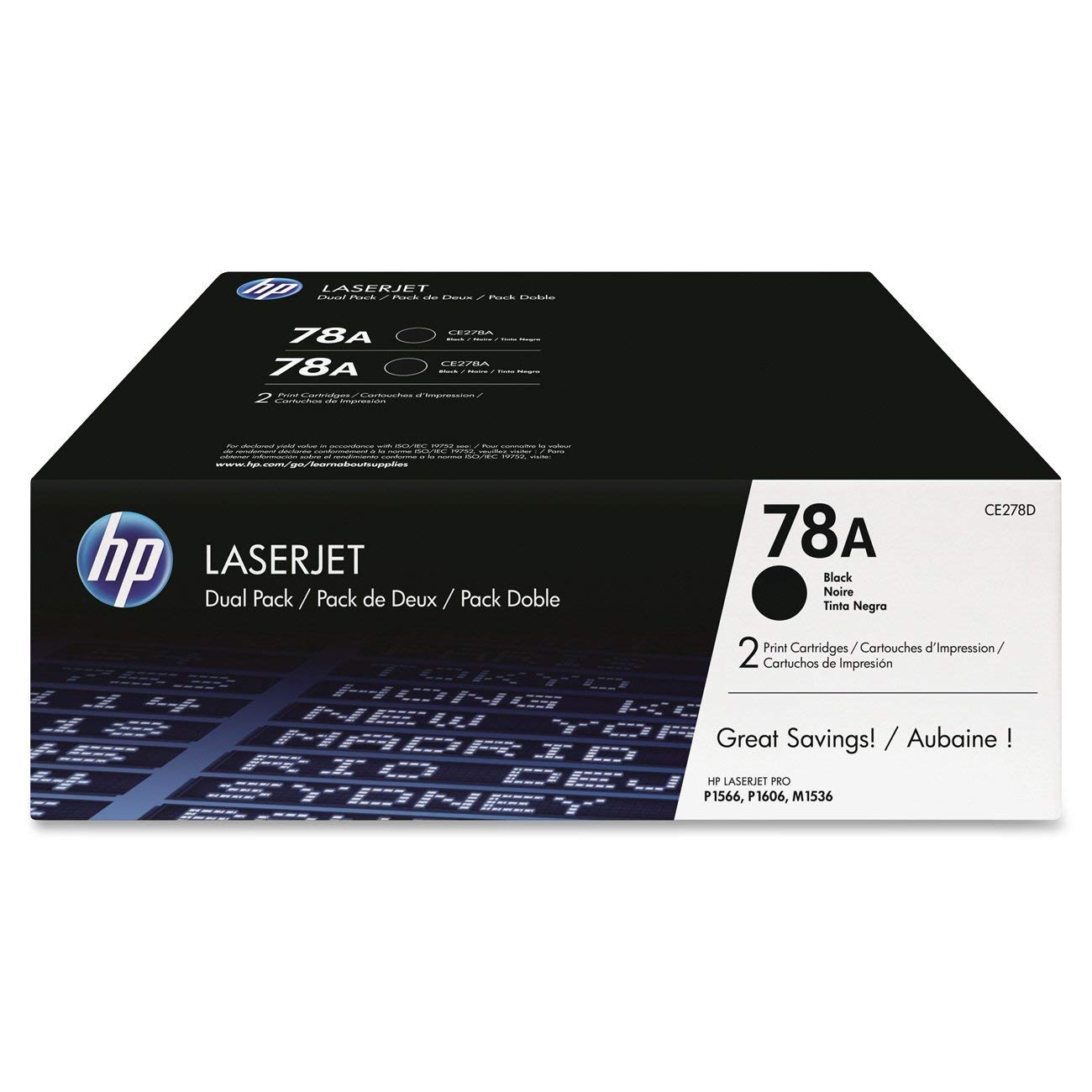 Original HP 78A Black Laser Toner Cartridges,2Pack CE278D GCTECH LLC