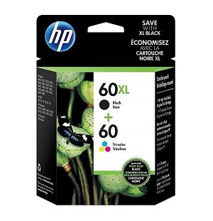 HP 60XL/60 Black/Color Ink Cartridges, Standard, 2/Pack,N9H59FN