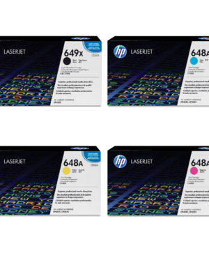 HP 649X/648A BK/C/Y/M Laser Toner Cartridges, 4PK,  CE261A CE262A CE263A