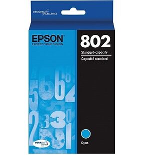 Epson 802 DURABrite Ultra, Standard Cyan Ink Cartridge, T802220-S