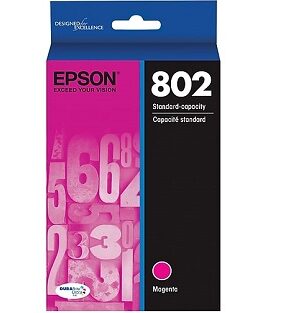 Epson 802 DURABrite Ultra, Standard Magenta Ink Cartridge, T802320-S