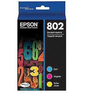 Epson 802 Standard Yield Color Ink Cartridges, 3/Pack,T802520-S