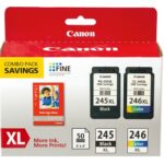 Canon PG-245XL/CL-246XL  High Yield Black and Color Ink Cartridges + photo paper Kit, 8278B005