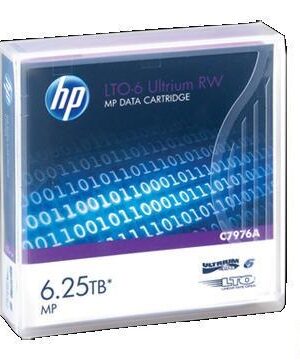 HPE LTO-6 6.25TB MP RW Data Tape, 20 CRTG/Pack, C7976AA