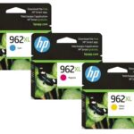 HP 962XL High Yield Cyan Yellow Magenta Ink Cartridges, Tri-Color Pack, 3JB36BN