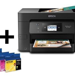 Epson WorkForce Pro WF-3720 All-in-One Printer With Extra Epson 702XL High-Yield Black, Cyan, Magenta, Yellow Ink cartridges Pack