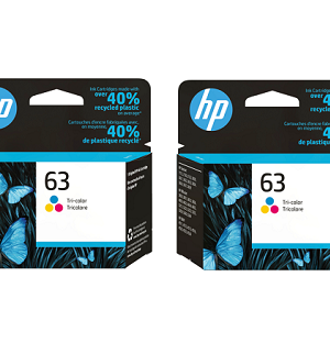 HP 63 Tri-Color Ink Cartridges, 2PK