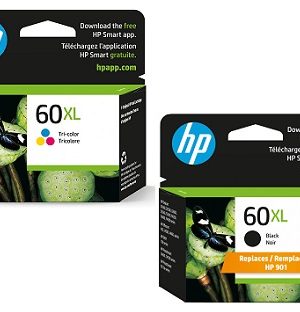 HP 60XL Black and Tri-color High Yield Ink Cartridges, CC641WN, CC644WN