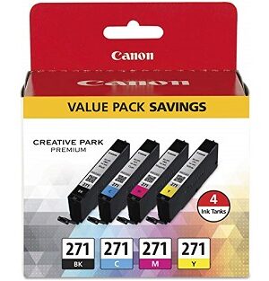 Canon CLI 271 Black/Color Ink Cartridges, 4/Pack (0390C005)