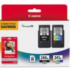 Canon PG-240XL / CL-241XL Black/Color High Yield Ink Cartridges,2/Pack + photo paper, 5206B005