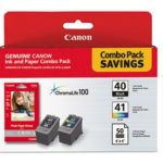Canon PG-40/CL-41  Black/Color Ink Cartridges+Photo Paper, 0615B009