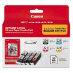 Canon PGI 220/CLI-221 Black/Color Ink Cartridges, 4/Pack + photo paper, 2945B011