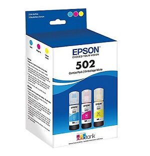 Epson 502 Standard Yield Color Ink Cartridges, T502520-S, 3/Pack