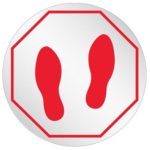 StandSafe 20″ Personal Spacing Disks – Footprints – Social Distancing Floor Markers, 50/PK