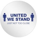 StandSafe 20" Personal Spacing Disks – United We Stand – Social Distancing Floor Markers, 6/PK