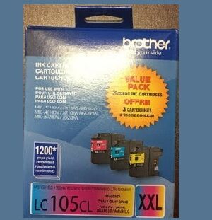 Brother LC 105CL Extra High Yield Color Combination Ink Cartridge,3/PK,LC1053PKS, Warranty Expiry 2017-01