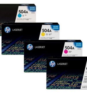 Original HP 504A, CE250A CE251A CE252A CE253A BK/C/Y/M Toner Cartridges, 4PK
