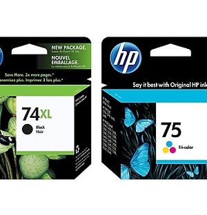 HP 74XL/75 HY Black, Standard Tri-color Ink Cartridges,CZ139FN