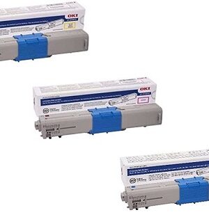 OKI 46508701, 46508702, 46508703 Cyan/Magenta/Yellow Toner Cartridge Set for C332, MC363 Printers