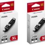 Canon PGI 250XL High Yield Black Ink Cartridge, 6432B001, 2PK