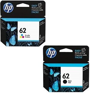 HP 62 Tri-color Original Ink Cartridge (C2P06AN) and HP 62 Black Original Ink Cartridge (C2P04AN)