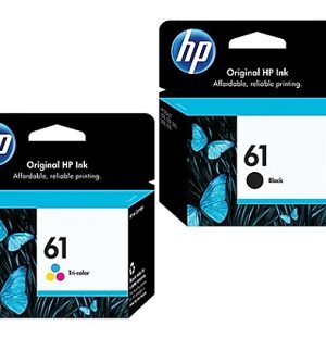 HP 61 Black/Tri-Color Ink cartridges, Standard, 2/Pack, CH562WN, CH561WN