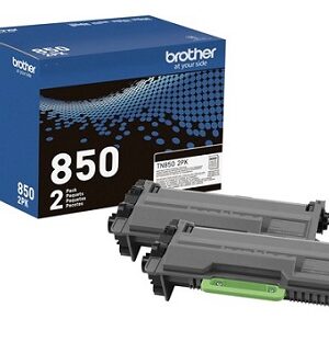Brother TN-850 High Yield Black Toner Cartridge, 2/Pack, TN850