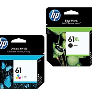 HP 61XL/61 Black High Yield, Tri-Color Standard Yield Ink Cartridges, 2/Pack, CH563WN, CH562WN