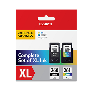 Canon PG-260 XL / CL-261 XL Black & Color Ink Cartridges, 3706C005