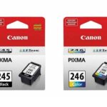 Canon PG-245 Black & CL-246 Color Standard Yield Ink Cartridges, 8279B001, 8281B001
