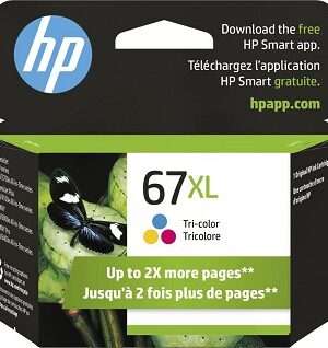 HP 67XL Tri-color Original Ink Cartridge, 3YM58AN